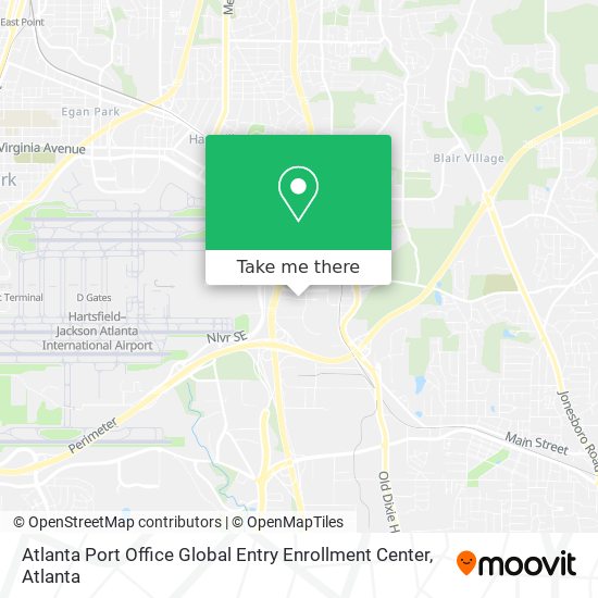 Mapa de Atlanta Port Office Global Entry Enrollment Center