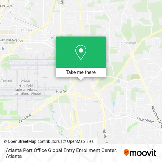 Mapa de Atlanta Port Office Global Entry Enrollment Center