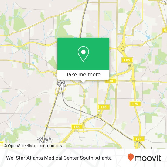 Mapa de WellStar Atlanta Medical Center South