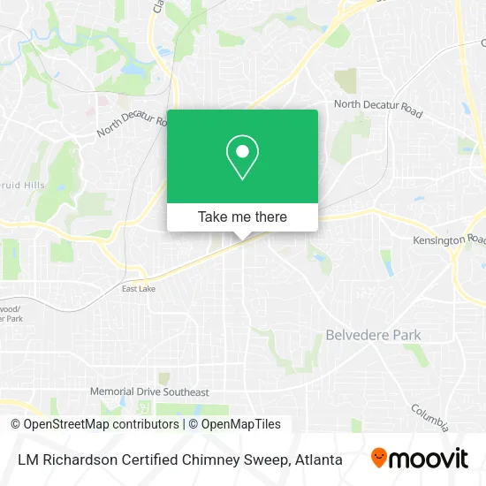 LM Richardson Certified Chimney Sweep map