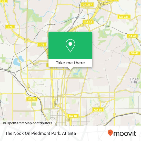 The Nook On Piedmont Park map