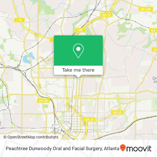 Mapa de Peachtree Dunwoody Oral and Facial Surgery