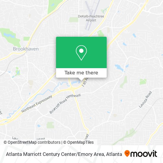 Mapa de Atlanta Marriott Century Center / Emory Area