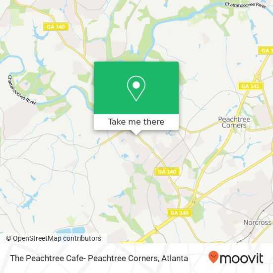 The Peachtree Cafe- Peachtree Corners map