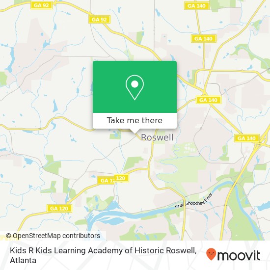 Kids R Kids Learning Academy of Historic Roswell map