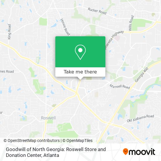 Mapa de Goodwill of North Georgia: Roswell Store and Donation Center