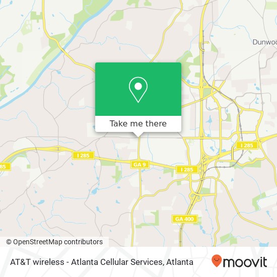 Mapa de AT&T wireless - Atlanta Cellular Services