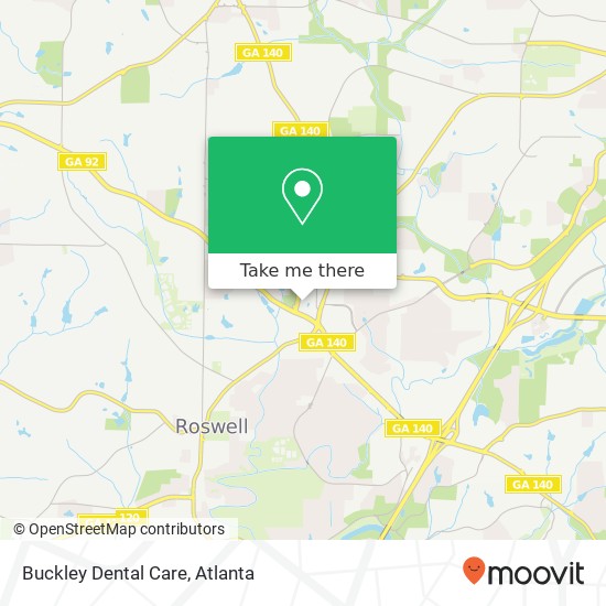 Mapa de Buckley Dental Care