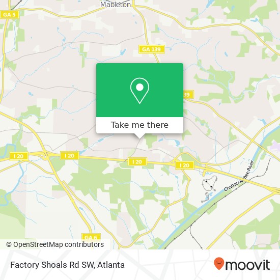 Factory Shoals Rd SW map