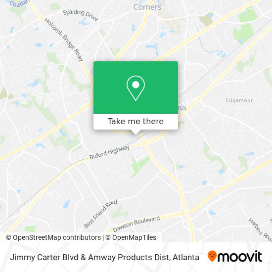 Jimmy Carter Blvd & Amway Products Dist map