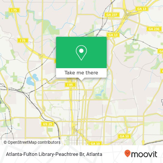 Mapa de Atlanta-Fulton Library-Peachtree Br