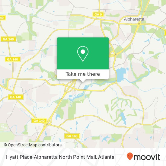 Hyatt Place-Alpharetta North Point Mall map