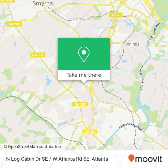 Mapa de N Log Cabin Dr SE / W Atlanta Rd SE