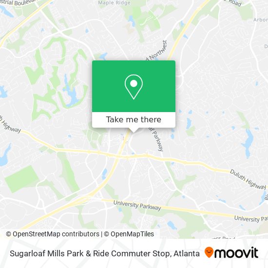Mapa de Sugarloaf Mills Park & Ride Commuter Stop