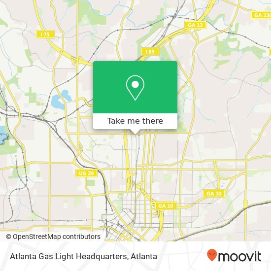 Atlanta Gas Light Headquarters map