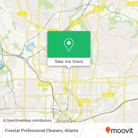 Mapa de Fivestar Professional Cleaners