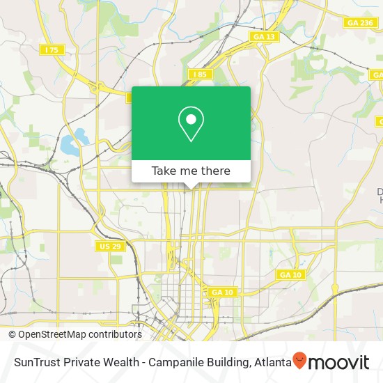 Mapa de SunTrust Private Wealth - Campanile Building
