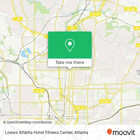 Loews Atlanta Hotel Fitness Center map