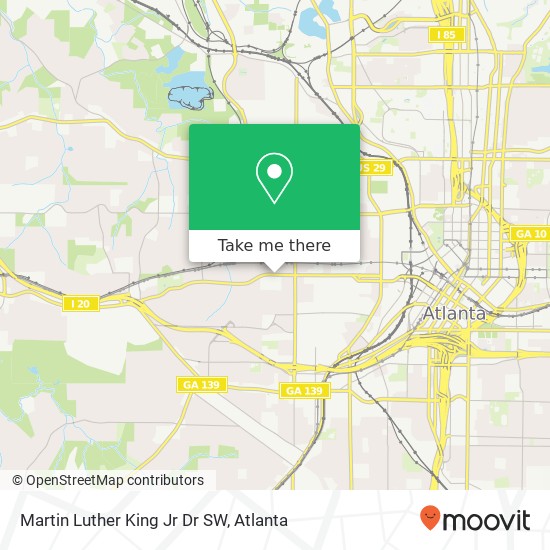 Mapa de Martin Luther King Jr Dr SW