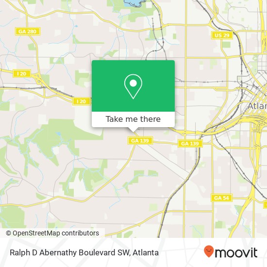 Ralph D Abernathy Boulevard SW map