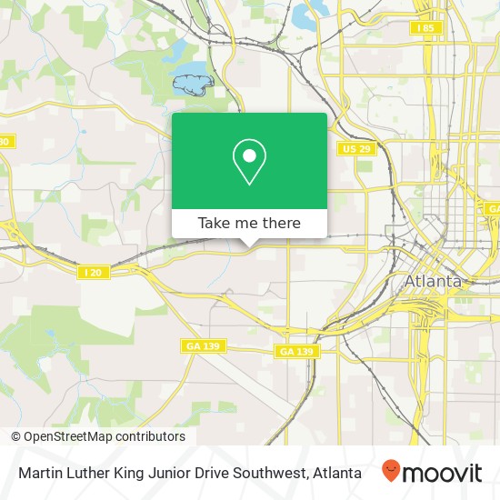 Martin Luther King Junior Drive Southwest map