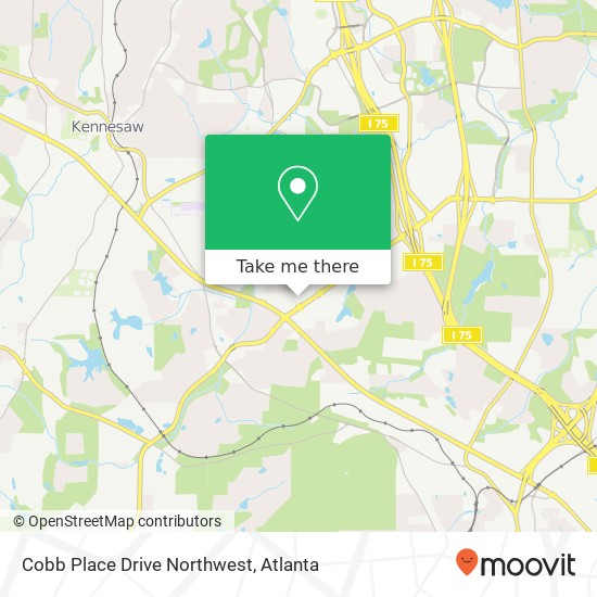 Cobb Place Drive Northwest map