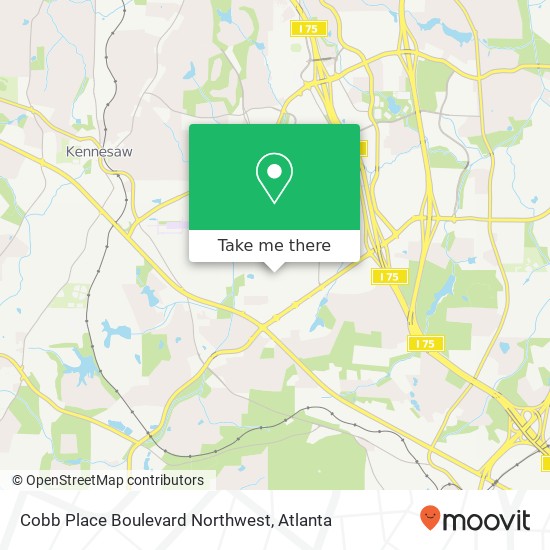 Cobb Place Boulevard Northwest map