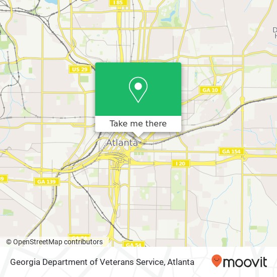 Mapa de Georgia Department of Veterans Service