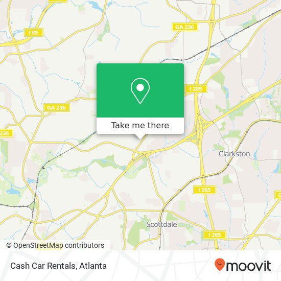 Cash Car Rentals map