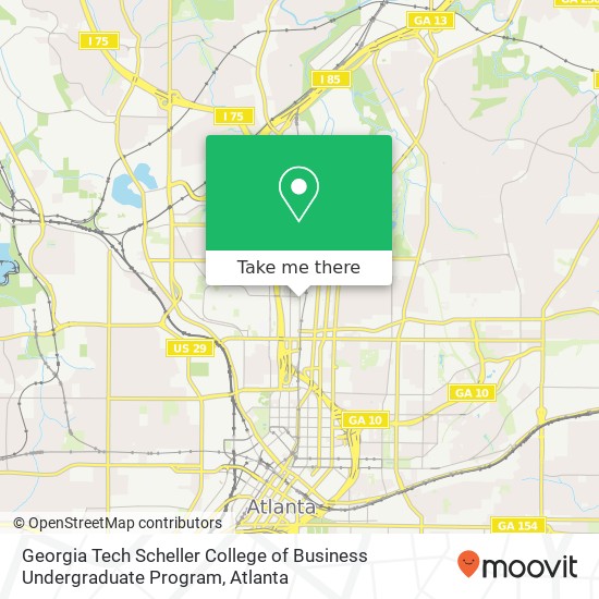 Mapa de Georgia Tech Scheller College of Business Undergraduate Program