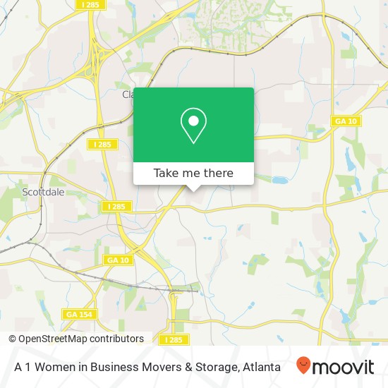 A 1 Women in Business Movers & Storage map