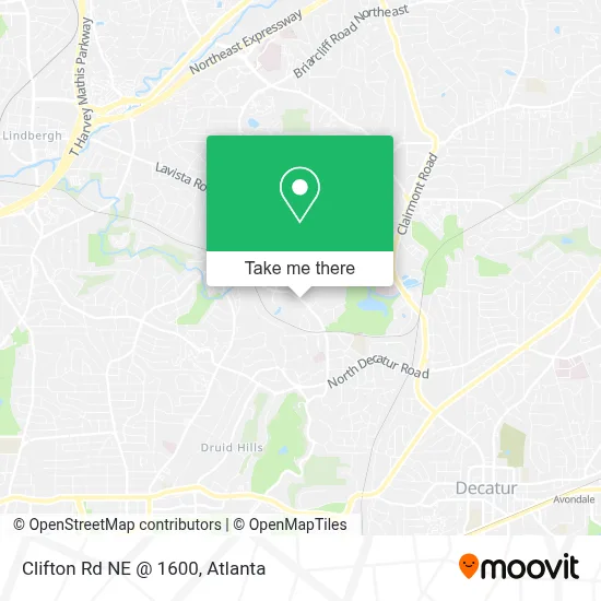 Clifton Rd NE @ 1600 map