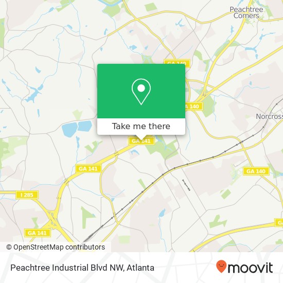 Mapa de Peachtree Industrial Blvd NW
