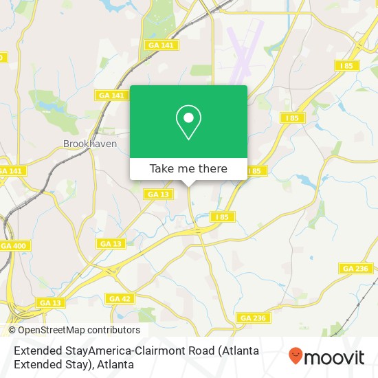 Extended StayAmerica-Clairmont Road (Atlanta Extended Stay) map