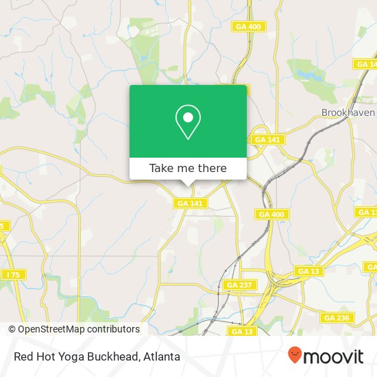 Red Hot Yoga Buckhead map