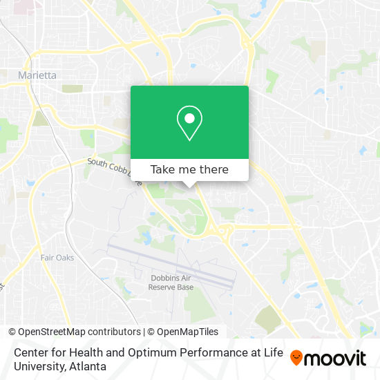 Center for Health and Optimum Performance at Life University map