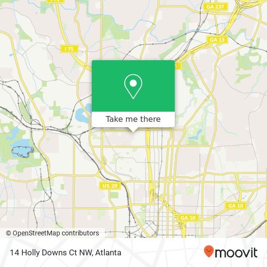 Mapa de 14 Holly Downs Ct NW