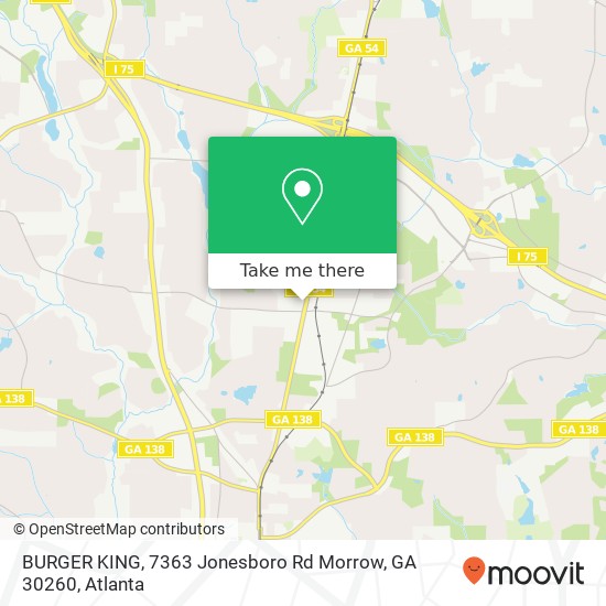 BURGER KING, 7363 Jonesboro Rd Morrow, GA 30260 map