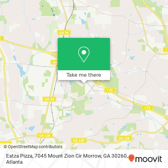 Mapa de Eatza Pizza, 7045 Mount Zion Cir Morrow, GA 30260