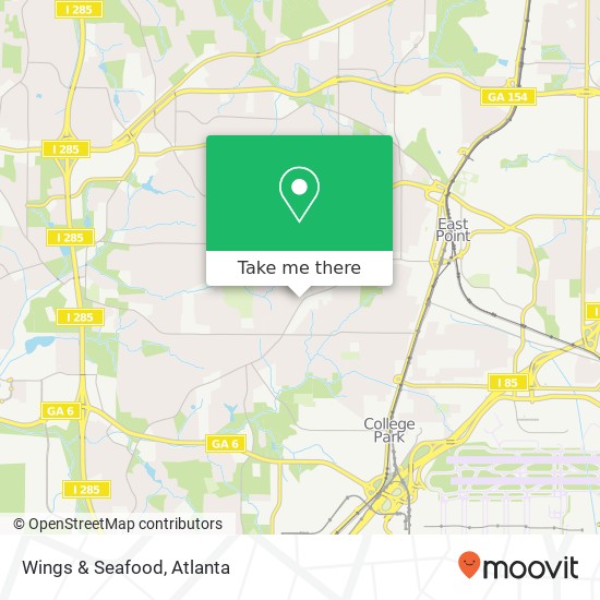 Mapa de Wings & Seafood, 3129 Washington Rd Atlanta, GA 30344