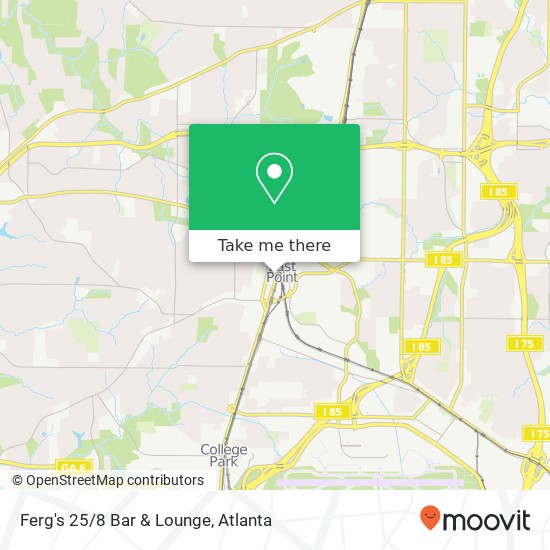 Mapa de Ferg's 25 / 8 Bar & Lounge, 2787 Main St Atlanta, GA 30344