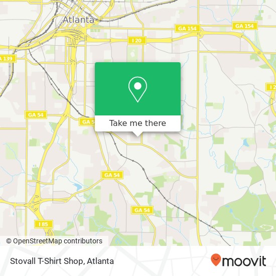 Mapa de Stovall T-Shirt Shop, 1408 Park Ave SE Atlanta, GA 30315