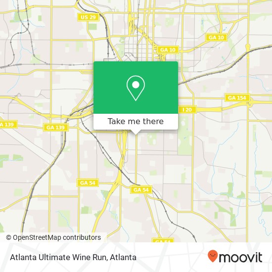 Atlanta Ultimate Wine Run map