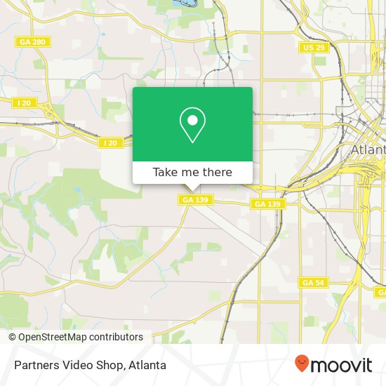 Mapa de Partners Video Shop, 1405 Ralph David Abernathy Blvd SW Atlanta, GA 30310