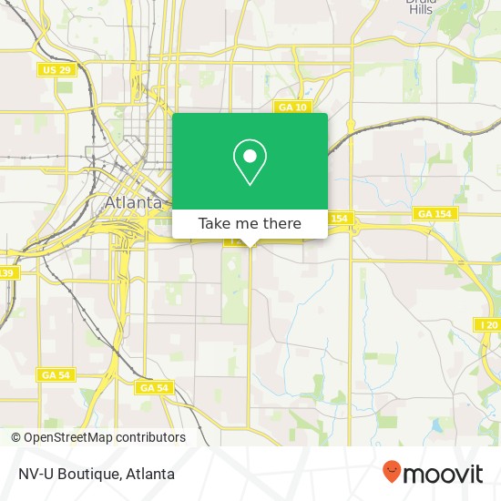 Mapa de NV-U Boutique, 465 Boulevard SE Atlanta, GA 30312