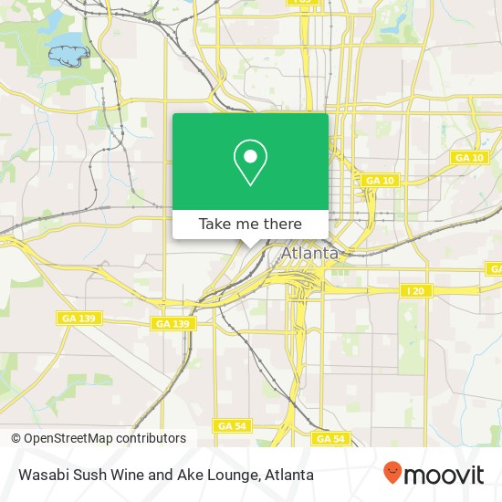 Mapa de Wasabi Sush Wine and Ake Lounge