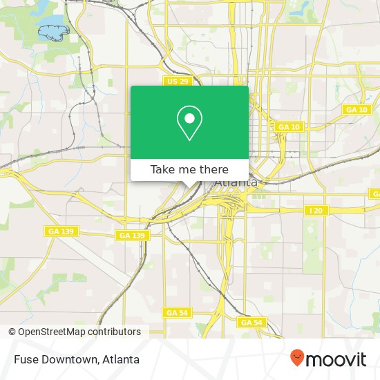 Mapa de Fuse Downtown, 257 Peters St SW Atlanta, GA 30313
