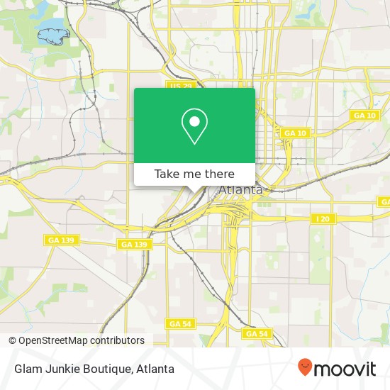 Mapa de Glam Junkie Boutique, 237 Peters St SW Atlanta, GA 30313