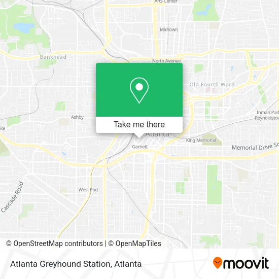 Mapa de Atlanta Greyhound Station