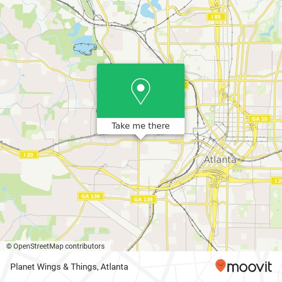 Mapa de Planet Wings & Things, 886 Martin Luther King Jr Dr SW Atlanta, GA 30314